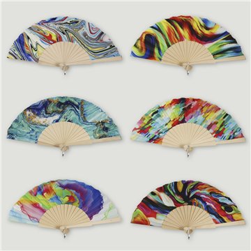 Leque de madeira. 36. Modelo Abstrato. Surtidos