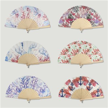 Leque de madeira. 37. Modelo Corais. Surtidos