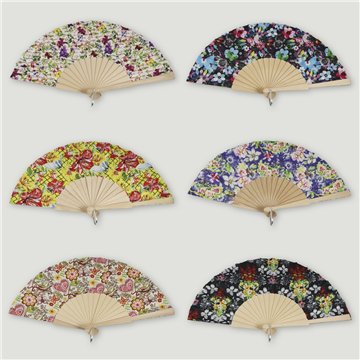 Abanico madera. 42. Modelo Floral varios. Surtidos