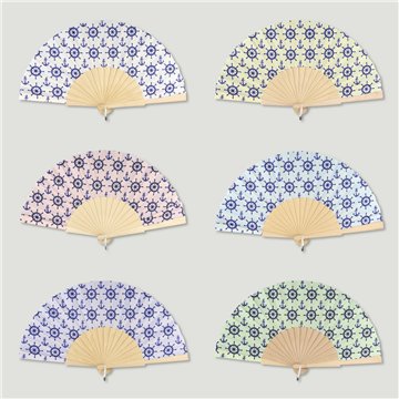 Abanico madera. 46. Modelo Anclas. Surtidos