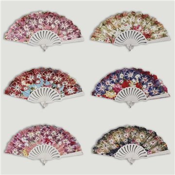 Éventail en plastique. 54. Modèle Fleurs. Surtidos