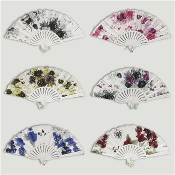 Abanico plástico. 57. Modelo Flores. Surtidos
