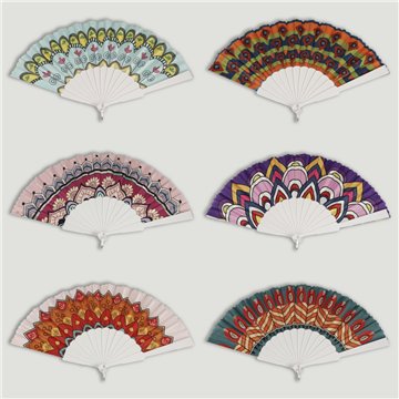 Leque de plástico. 63. Modelo Margaridas. Surtidos