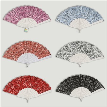 Éventail en plastique. 65. Modèle Motif cachemire. Surtidos
