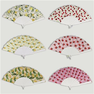 Éventail en plastique. 66. Modèle Fruits. Surtidos