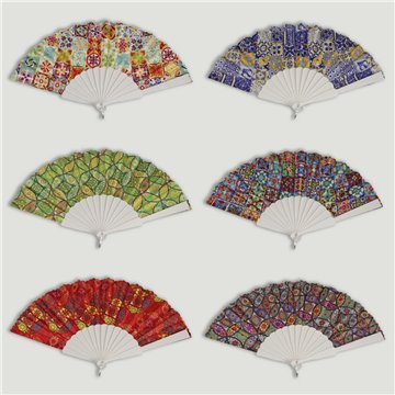 Éventail en plastique. 68. Modèle Mosaïque. Surtidos