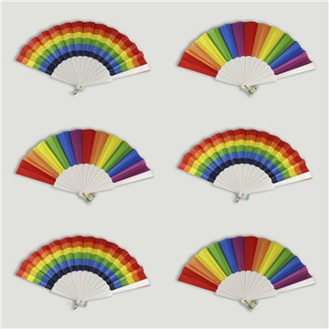 Leque de plástico. 72. Modelo Arco-íris. Surtidos