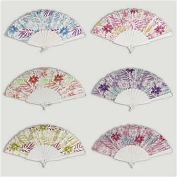 Abanico plástico. 74. Modelo Flores. Surtidos