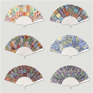 Leque de plástico. 78. Modelo Mosaico. Surtidos