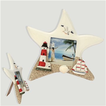 Portafoto náutico arena. Modelo estrella 20x20cm – foto: 7x7cm