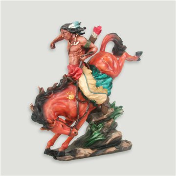 Indio Resina Caballo 32x32cm