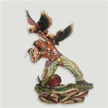 Indio Resina Cazador Águilas. 25x40cm