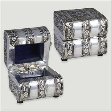 Caja madera metal. Book flor. 9x7x8cm