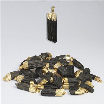 Colgante Electroplated. Dorado. 05. Turmalina