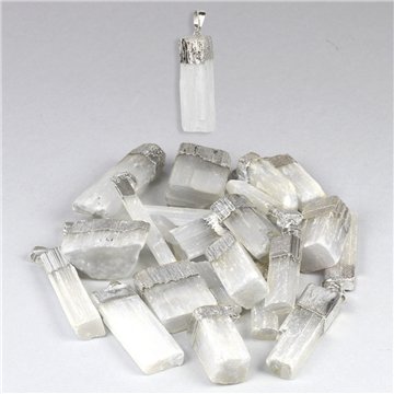 Colgante Electroplated. Plateado. 12. Selenita