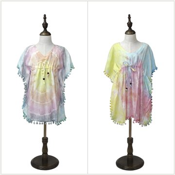 Poncho enfant en rayonne tie-dye.