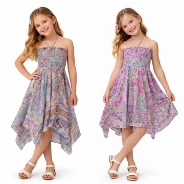 Vestido infantil poliéster.