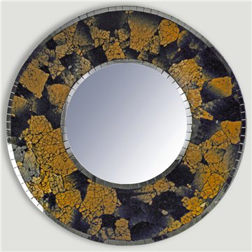 Espejo con cristalitos azul y dorado 40cm