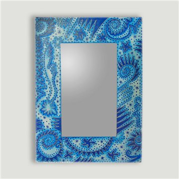 Espejo madera abstracto azul 60x80cm