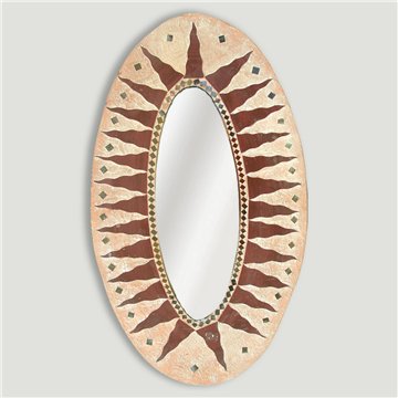 Espejo oval marrón 40x70cm
