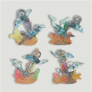 Figura resina delfines con ancla