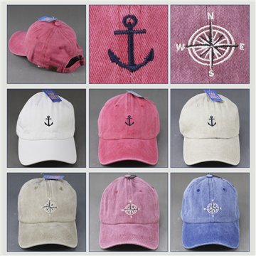 Gorra. 04. Algodón 100%. Ancla/Rosa de los vientos. Surtidos