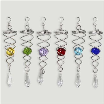 Toupie spirale en métal avec boule 11,5 cm environ. Couleurs assorties