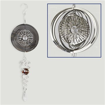 Spinner acero Sol+espiral bola 30cm. aprox