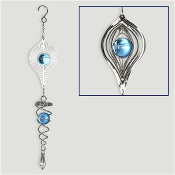 Spinner acero Lágrima c/bola + espiral bola 30cm. aprox