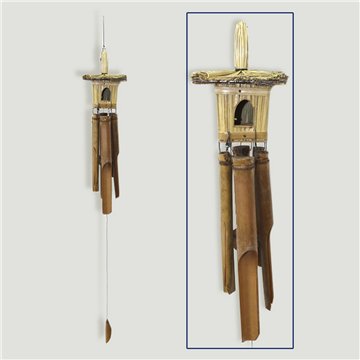 Movil bambú casa 2 tubos lisos 30cm (50cm)