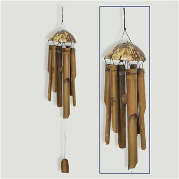 Movil bambú tubos 30cm coco liso 40cm