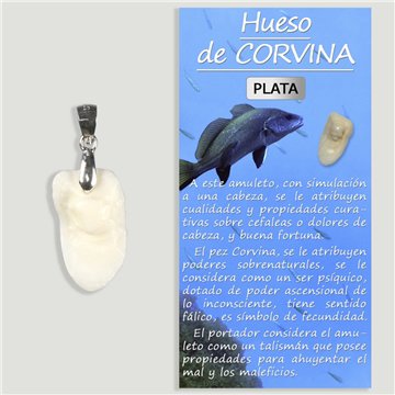 HUESO DE CORVINA. Colgante pequeño en PLATA.