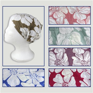Bandana en rayonne. 13. Hibiscus. Assortis
