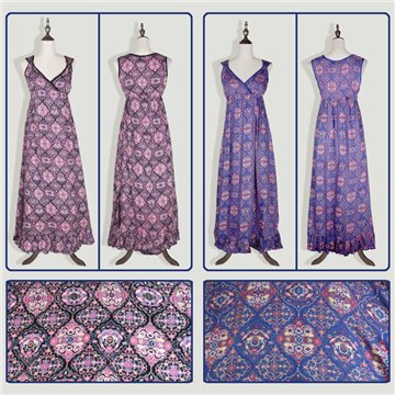 Vestido comprido de viscose. Estilo Kaia. Tamanhos S/M e M/L