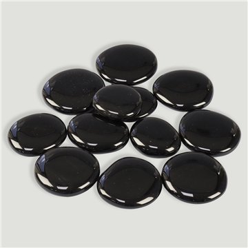 Rodado plano pulido. Obsidiana Negra. 3-4cm aprox.