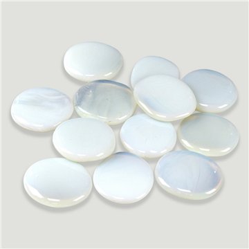 Rodado plano pulido. Opalina. 3-4cm aprox.