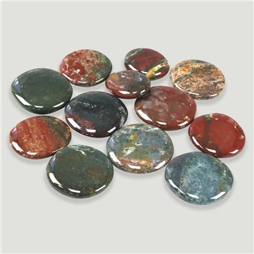 Rodado plano pulido. Jaspe Sanguineo. 3-4cm aprox.