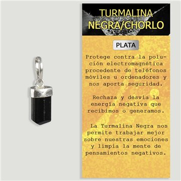TURAMLINA NEGRA. Colgante Plata. Forma en Bruto