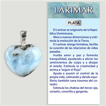 LARIMAR. Colgante Plata. Forma corazón