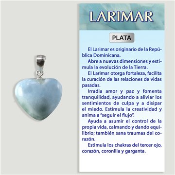 LARIMAR. Colgante Plata. Forma corazón