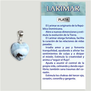 LARIMAR. Colgante Plata. Forma corazón