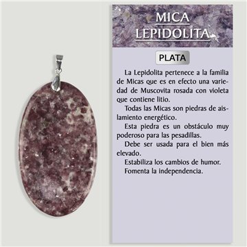 MICA LEPIDOLITA. Colgante Plata. Forma surtida