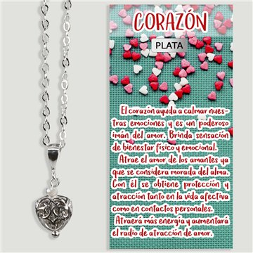 CORAZÓN. Plata. Colgante circonitas con cadena