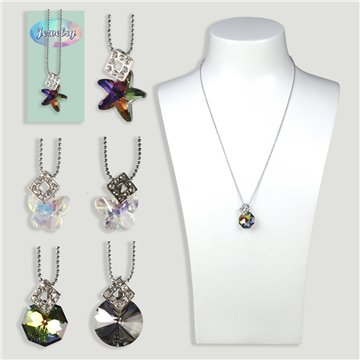 Colgante Metal Cristal con cadena. Modelos surtidos