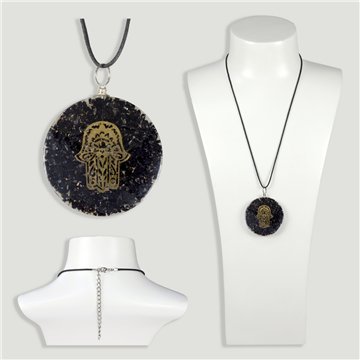 ORGONITA. Mano Fátima. Colgante con cordón. 5cm