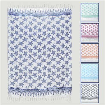 Pareo de rayon. 36. Tartarugas. 110x165cm