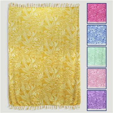 Pareo de rayon. 45. Folhas tropicais. 110x165cm