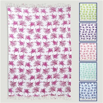 Pareo de rayon. 47. Tartaruga coral. 110x165cm
