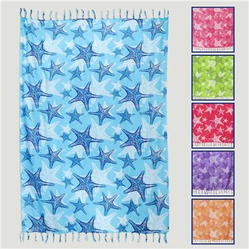 Pareo de rayon. 48. Estrelas-do-mar. 110x165cm