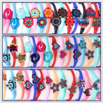 Pulsera elástica. 21. Símbolos/animales. Surtidos